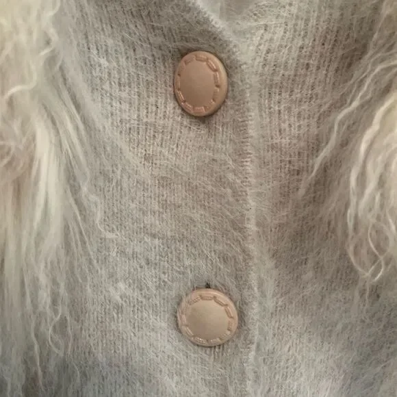 Connie A Lee Cream Teddy Sweater with Faux Fur Collar - Picture 4 of 10